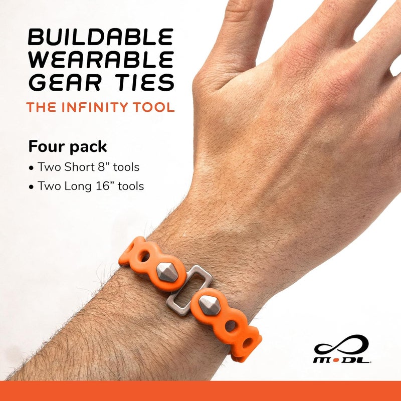 MDL Infinity Tool™ 2.0 Modular Straps (4-Pack) - Flexible Multi-Tool, Gear Strap, Wearable Gadget for Outdoor Adventure, Survival, Camping, Travel, EDC - Image 2